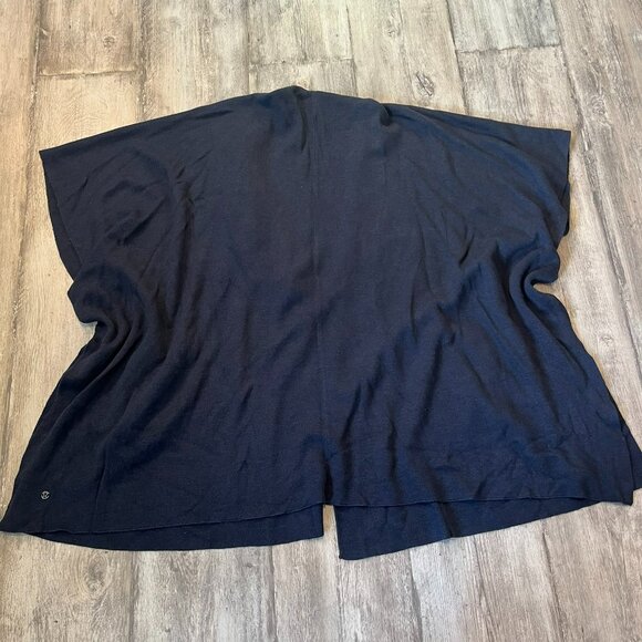 Lululemon After Asana Wrap Sweater, Heathered Inkwell (Navy Blue), One Size OS - Picture 4 of 11